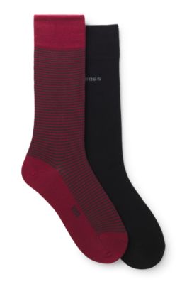 Two-pack of regular-length logo socks, Dark Red