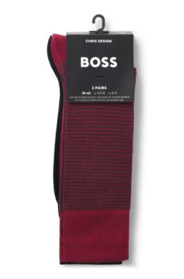 Two-pack of regular-length logo socks, Dark Red