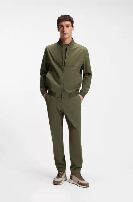Slim-fit jacket in micro-patterned stretch fabric