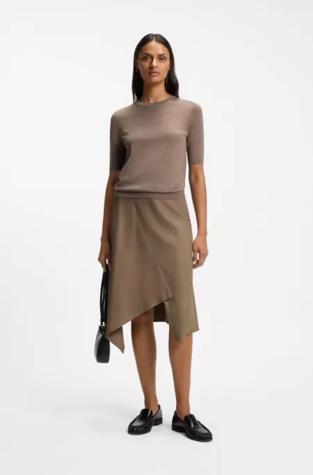 A-line skirt with asymmetrical hem