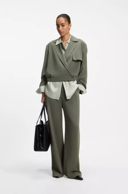 Relaxed-fit jacket in Japanese crepe