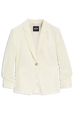 Blazer Slim en crêpe japonais avec manches froncées