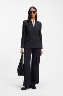 Blazer regular fit en crep&eacute; el&aacute;stico con raya diplom&aacute;tica, Fantas&iacute;a