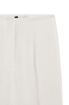 Pantalon Straight en tissu mat, Blanc