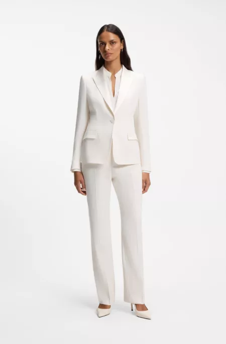 Straight-fit pants in matte fabric