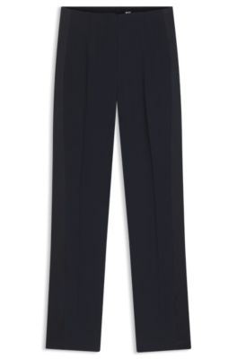 Straight-fit pants in matte fabric, Dark Blue