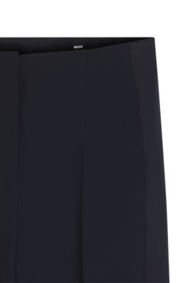 Straight-fit pants in matte fabric, Dark Blue