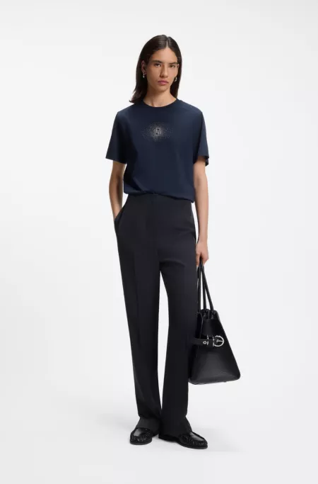 Straight-fit pants in matte fabric