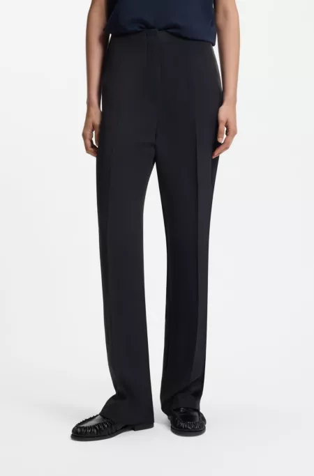 Straight-fit pants in matte fabric