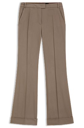 Flared-fit pants in stretch gabardine
