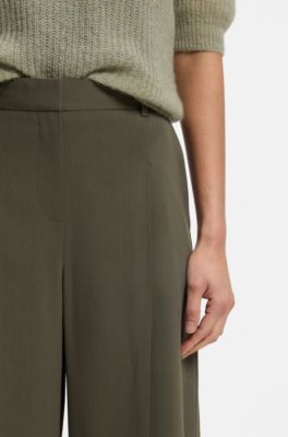 Regular-fit pants in pinstripe stretch crepe, Patterned
