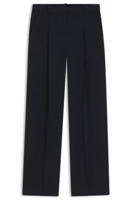Regular-fit pants in pinstripe stretch crepe, Patterned