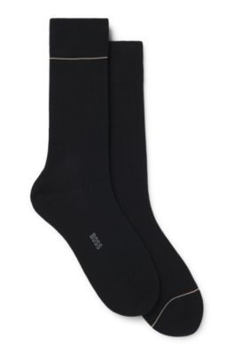 Paquete de dos pares de calcetines en canal&eacute; con detalles de la raya caracter&iacute;stica, Negro