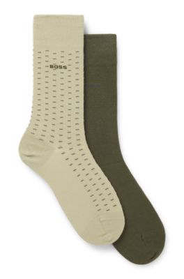 Two-pack of regular-length cotton-blend socks, Green