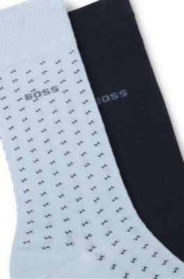 Paquete de dos pares de calcetines de algod&oacute;n de largo normal, Celeste