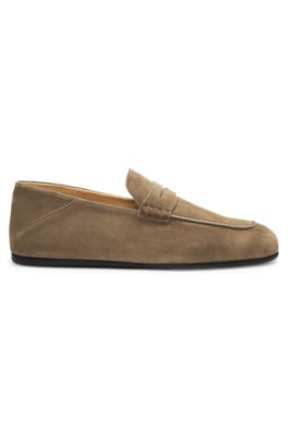 Mocassins Penny en cuir su&eacute;d&eacute; BOSS BY BECKHAM, Vert