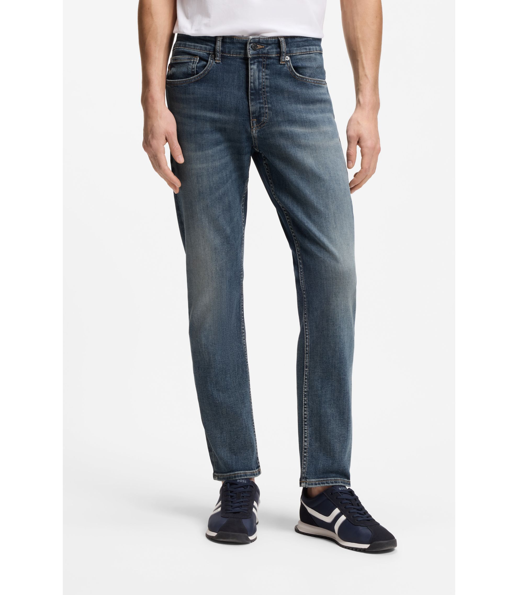 Delaware Slim-Fit Jeans In Stretch Cotton Blend by Hugo Boss