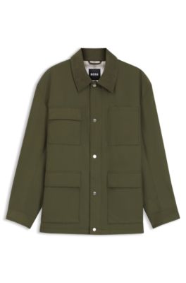 Chaqueta campera repelente al agua con forro a cuadros, Cal