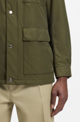 Water-repellent field jacket with checked lining, Light Green