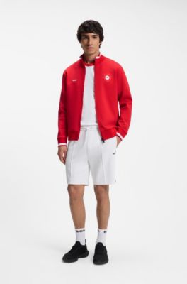 Cotton-blend zip-up sweatshirt with country-flag badge, Canada