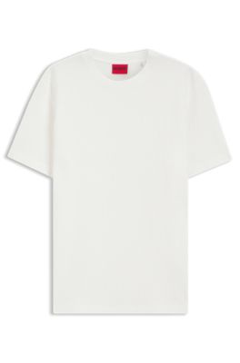 Cotton-blend T-shirt with creased effect, White