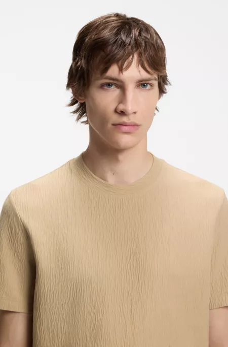 Cotton-blend T-shirt with creased effect