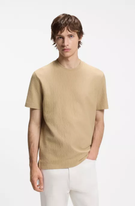 Cotton-blend T-shirt with creased effect