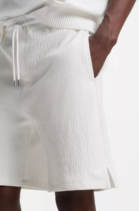 Stretch-cotton shorts with creased effect