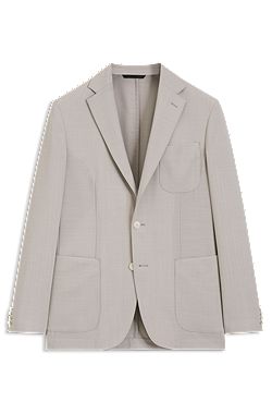 Slim-fit blazer in micro-patterned virgin wool