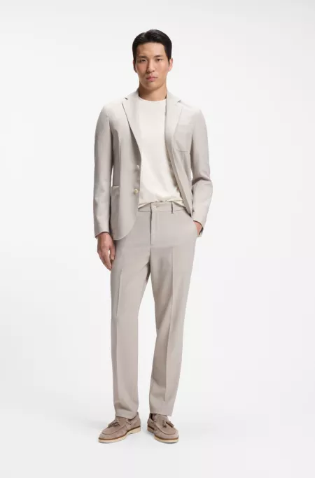 Slim-fit blazer in micro-patterned virgin wool