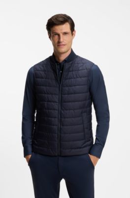 Abrigo regular fit en tejido el&aacute;stico estampado, Azul oscuro