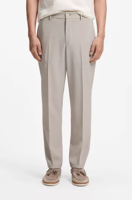 Tapered-fit pants in micro-patterned virgin wool