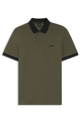 Slim-fit cotton polo shirt, Light Green