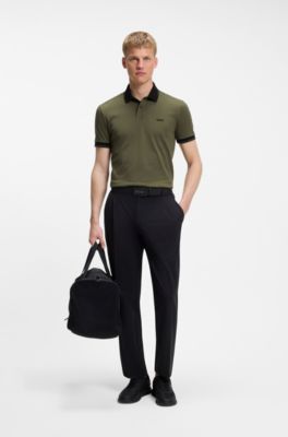 Slim-fit cotton polo shirt, Light Green