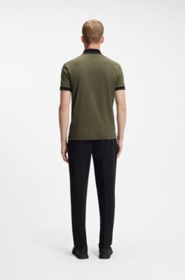 Slim-fit cotton polo shirt, Light Green