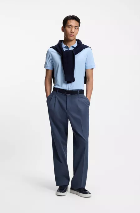 Tapered-fit trousers in stretch-cotton twill