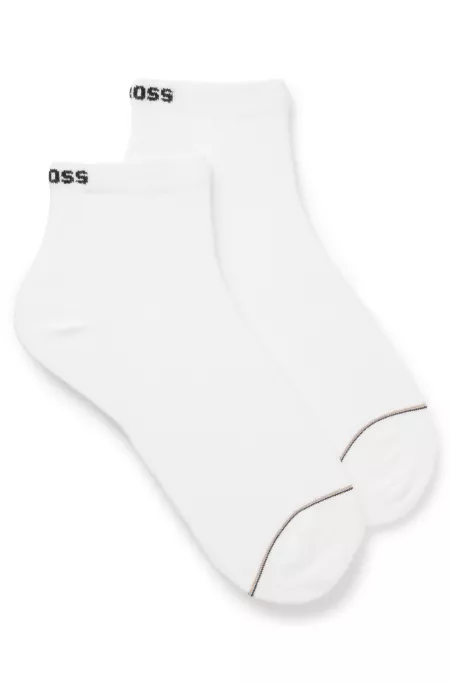 Two-pack of ribbed cotton-blend short socks