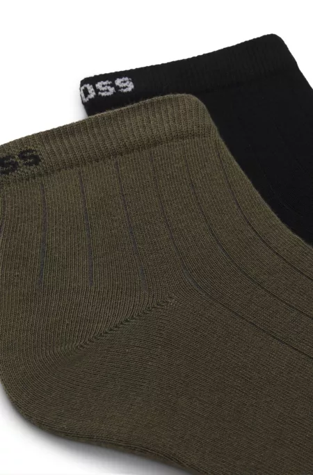 Two-pack of ribbed cotton-blend short socks
