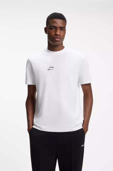 Regular-fit photoprint T-shirt in stretch cotton