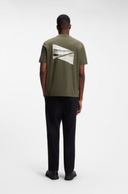 Camiseta regular fit en algod&oacute;n el&aacute;stico con estampado fotogr&aacute;fico, Cal