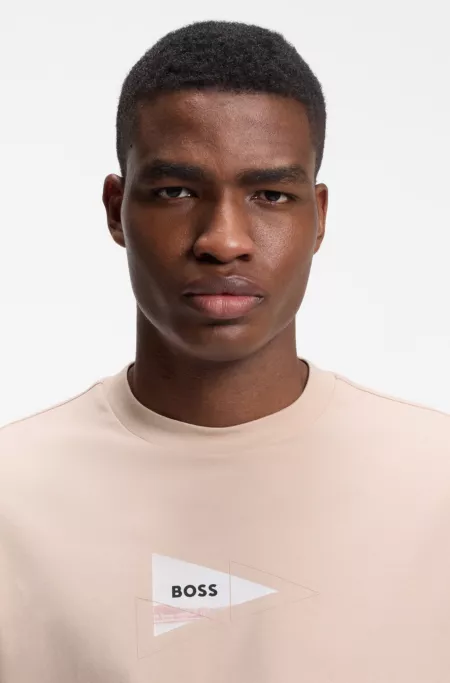 Regular-fit photoprint T-shirt in stretch cotton