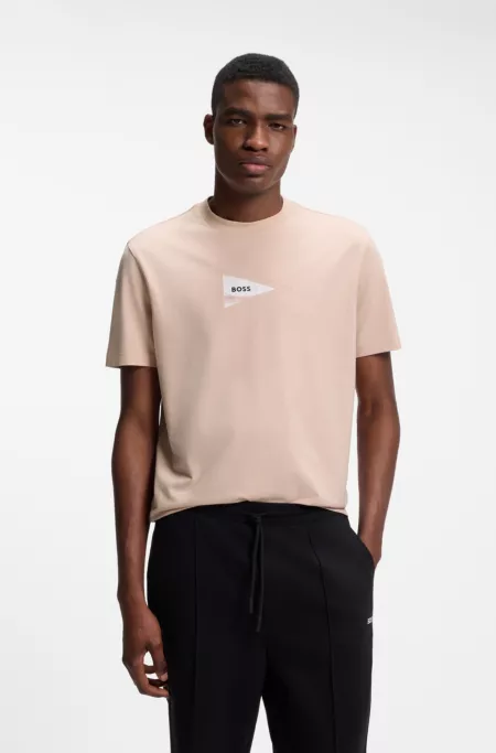 Regular-fit photoprint T-shirt in stretch cotton