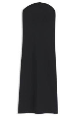 Stretch-crepe bandeau dress with internal corset, Black