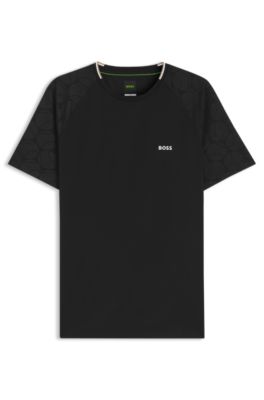 Active moisture-wicking T-shirt with tennis-ball embossing, Black