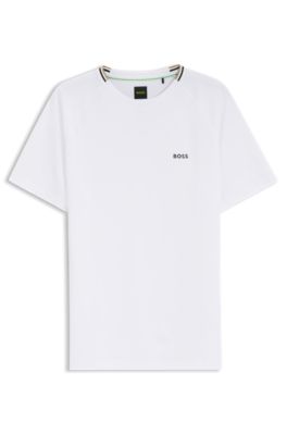 Camiseta activa con absorci&oacute;n de la humedad y grabado de pelota de tenis, Blanco