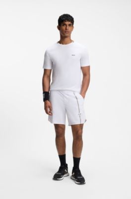 Active moisture-wicking T-shirt with tennis-ball embossing, White