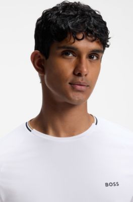 Active moisture-wicking T-shirt with tennis-ball embossing, White