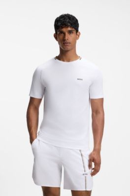 Active moisture-wicking T-shirt with tennis-ball embossing, White