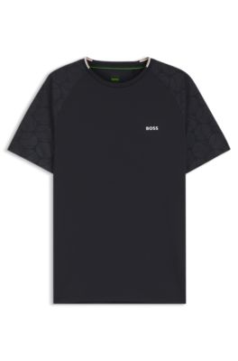Active moisture-wicking T-shirt with tennis-ball embossing, Dark Blue