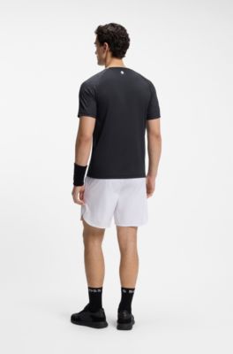 Active moisture-wicking T-shirt with tennis-ball embossing, Dark Blue
